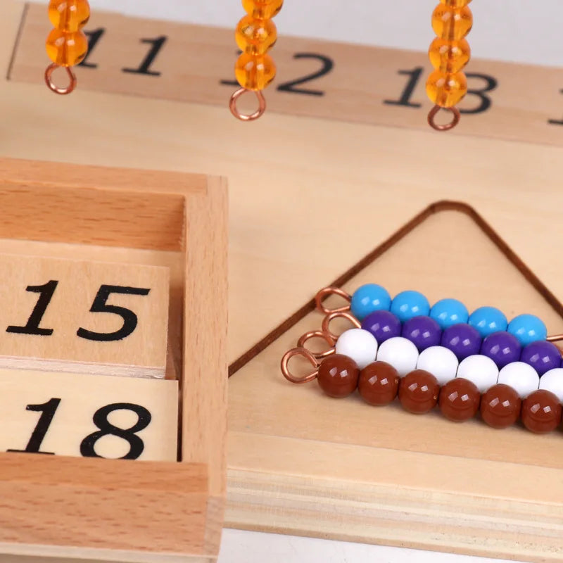 Montessori Math Toy with Colorful Beads for Counting Learning