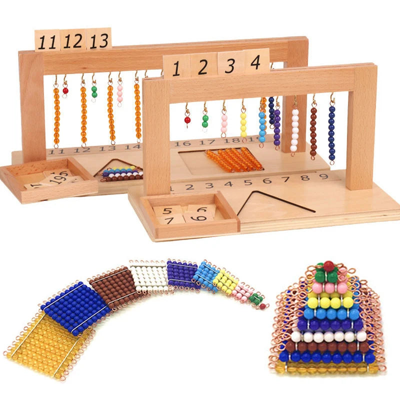 Montessori Math Toy with Colorful Beads for Counting Learning