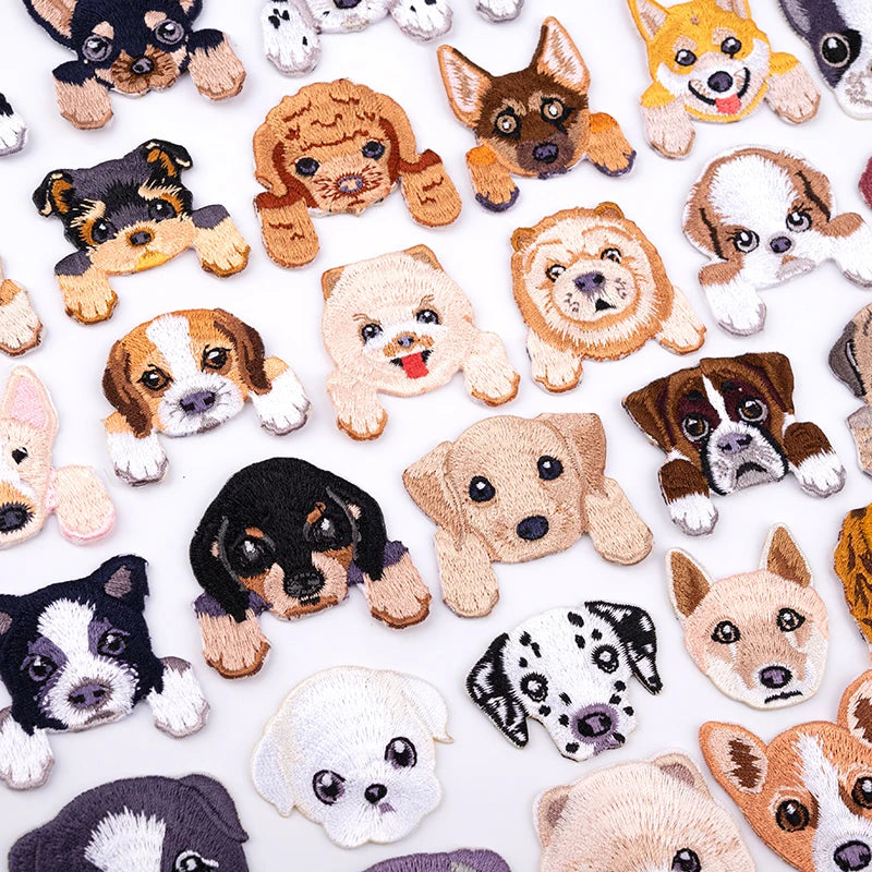 Cuddle-Patch Pals: Adorable Iron-On Dog Patches