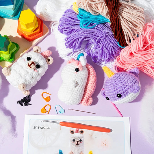 Adorable Crochet Animal Set - Crochet Learning Kit for Kids and Beginners